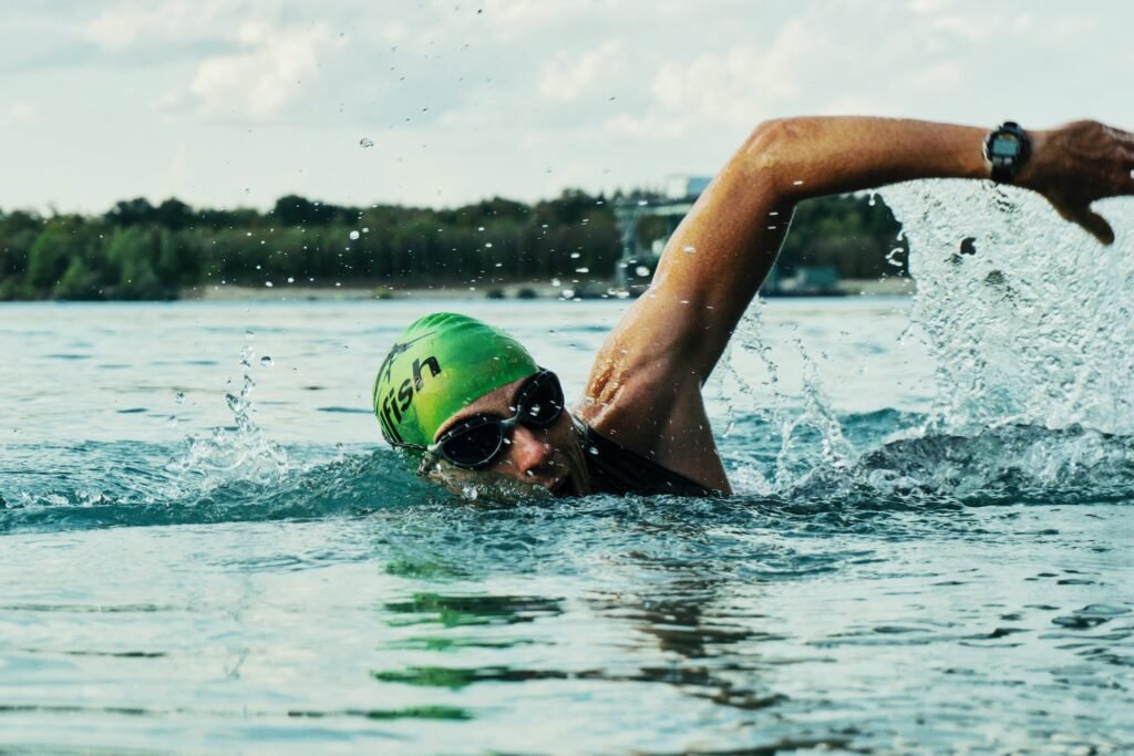 Fitness Wearables - Man with Swimming Fitness Wearable Waatch